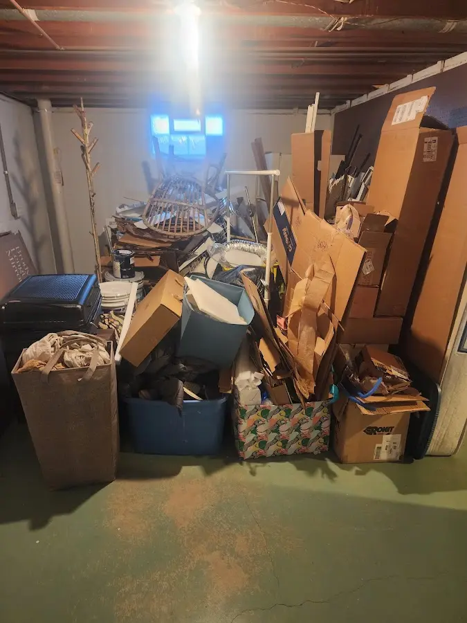 Roll-off dumpster container at job site for Cleanout Dumpster Rental in Wellston